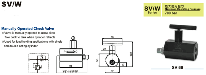 manual operated check valve, valves, hydraulic valves